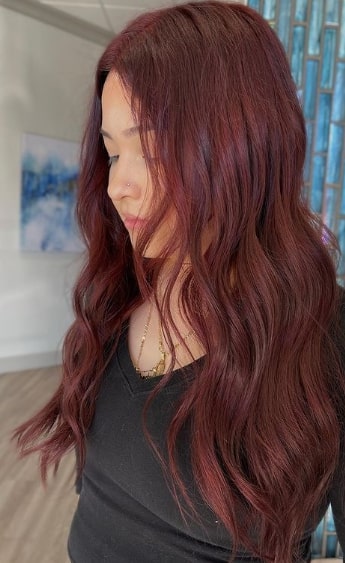 Lighting Burgundy Hair Color