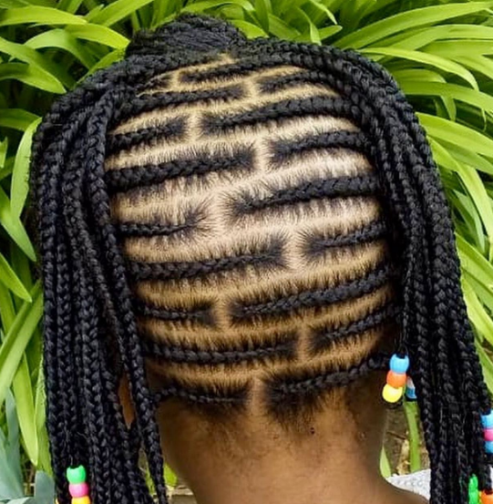 Line Style Cornrow Hairstyle For Black Kids