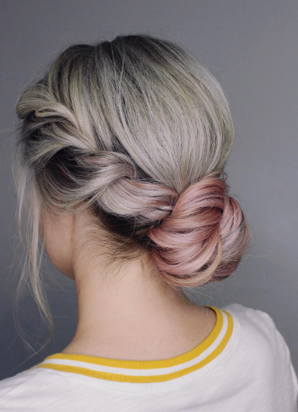 Low Twisted Bun Prom Hairstyles Short Hair