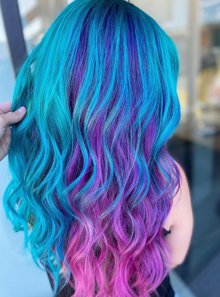 Medium Waves With Blue And Purple Hair Ideas