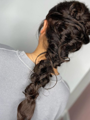Messy Braids Hairstyle For Wedding Guests