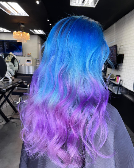 Messy Hair With Blue And Purple Hair Ideas