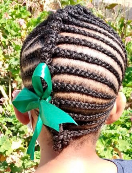 Mohawk With Two Strand Twists Cornrow Hairstyle For Black Kids