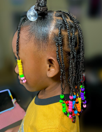 Pencil-Inspired Beads Natural Hairstyle