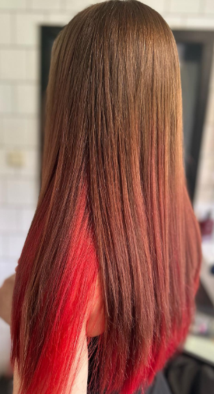 Platinum Red Ombre Hair Colour