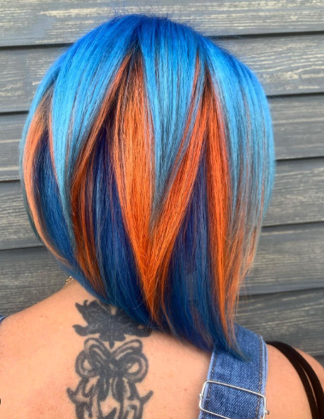 Pleated Color Inverted Bob Haircut