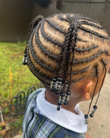 Pony Braids With Beads Little Black Girl Hairstyle