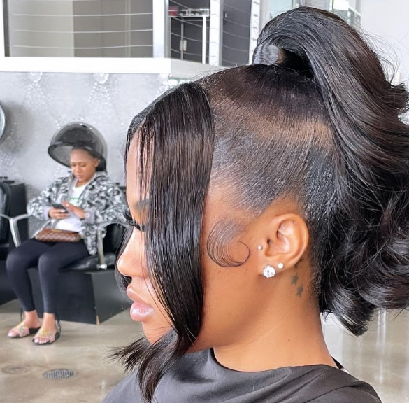 Ponytail Prom Hairstyle For Black Girls