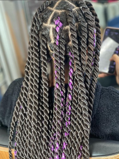 Purple Senegalese Twist Natural Hair Means