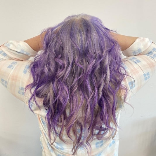 Purple With Grey Curls  