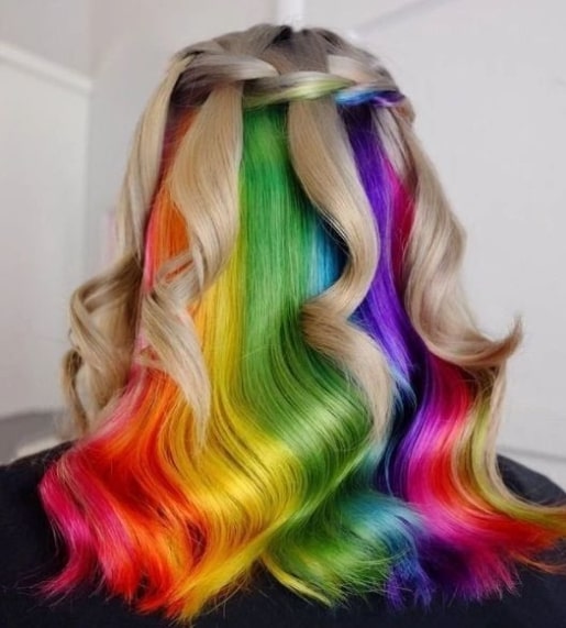 Rainbow Braid Crazy Hair Color Ideas For Women