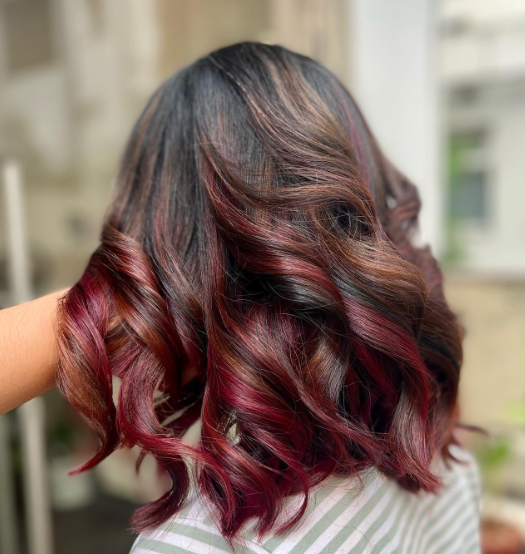 Red Wavy Low Maintenance Haircuts