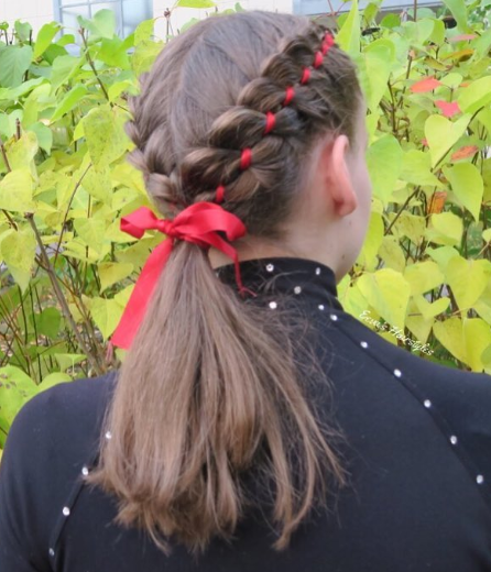 Ribbon Two Braids Hairstyle Ponytails