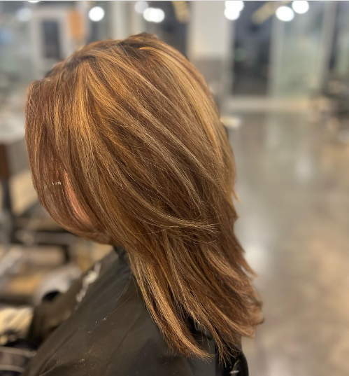 Root Touch Up Sliced Highlights Hairstyle