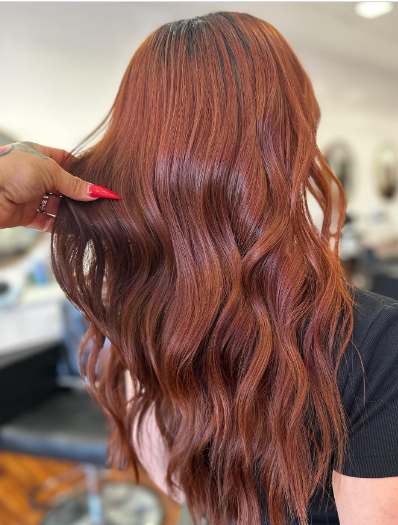 Shadow Root Brown Hair With Red Highlights