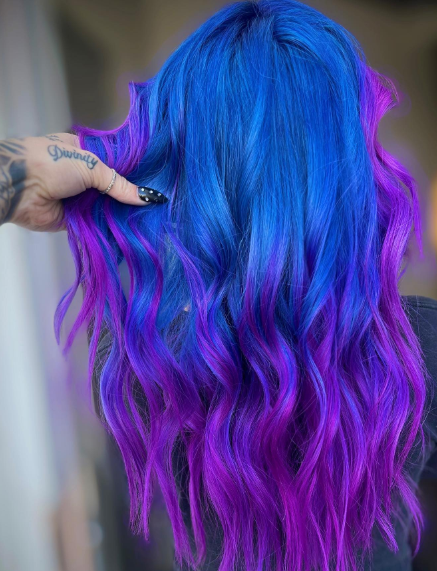 Short Layer With Blue And Purple Hair Ideas
