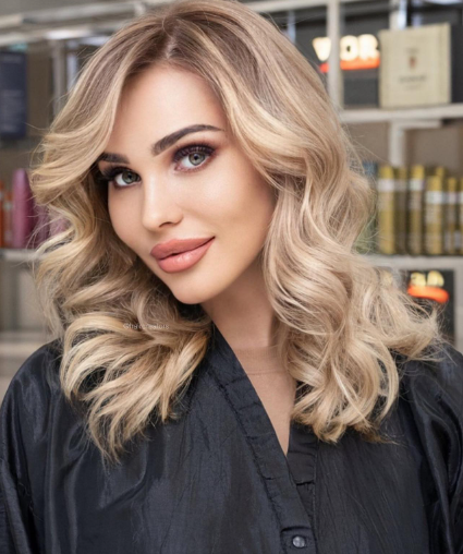 Side Swept Medium Blond Hairstyle For Women