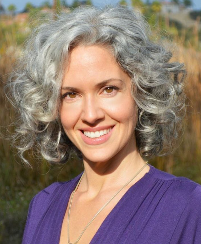 Silver Curly Hairstyle 