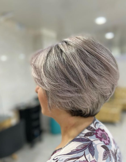 Silver Pixie Cut Hairstyle 
