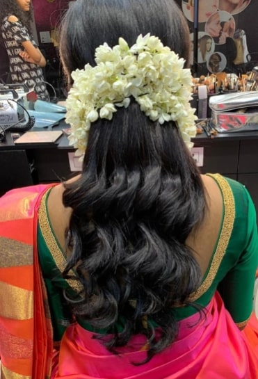 Simple Hairstyle for Indian Wedding Function