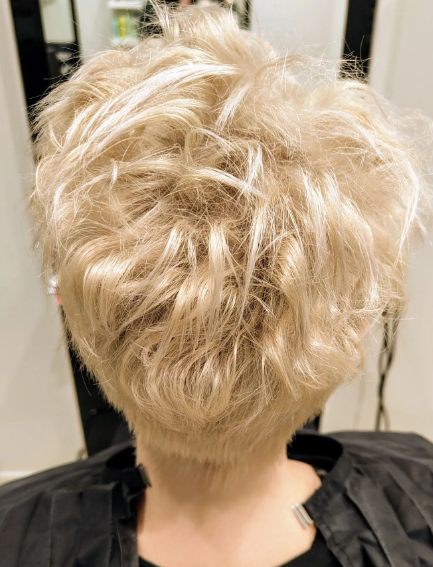 Sliver Side Shaved Messy Short Hairstyle