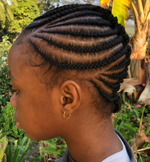 Stitch Free Style Cornrow Hairstyle For Black Kids
