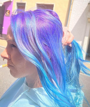 Straight Edgy Hair With Blue And Purple Hair Ideas