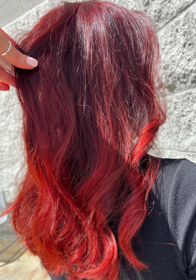 Sun Set Red Ombre Hair Colour Ideas