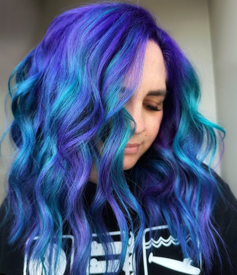 Teal Hair With Blue And Purple Hair Ideas