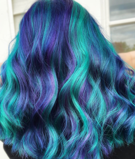 Thick Hair With Blue And Purple Hair Ideas