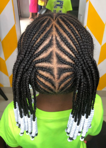 Toddler Lemonade Braid Cornrow Hairstyle For Black Kids
