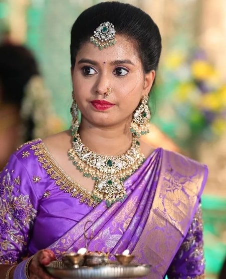 Traditional Hairstyle for Indian Wedding Function