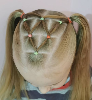 Triangle Locked Twin Pony Cute hairstyle