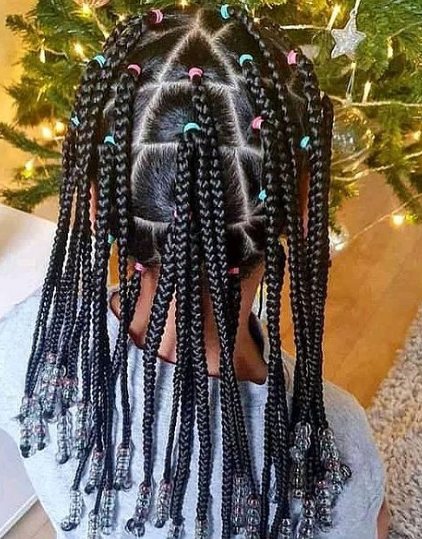 Triangle braids for medium hair Black Hairstyle For Length Hair