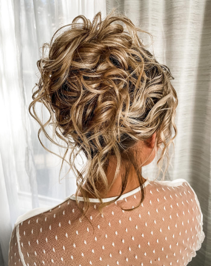 Twisted Bun Messy Short Hairstyle For Women 