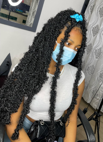 Waist Length Soft And Distressed Faux Locs