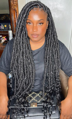 Waist-Length Soft And Distressed Faux Locs