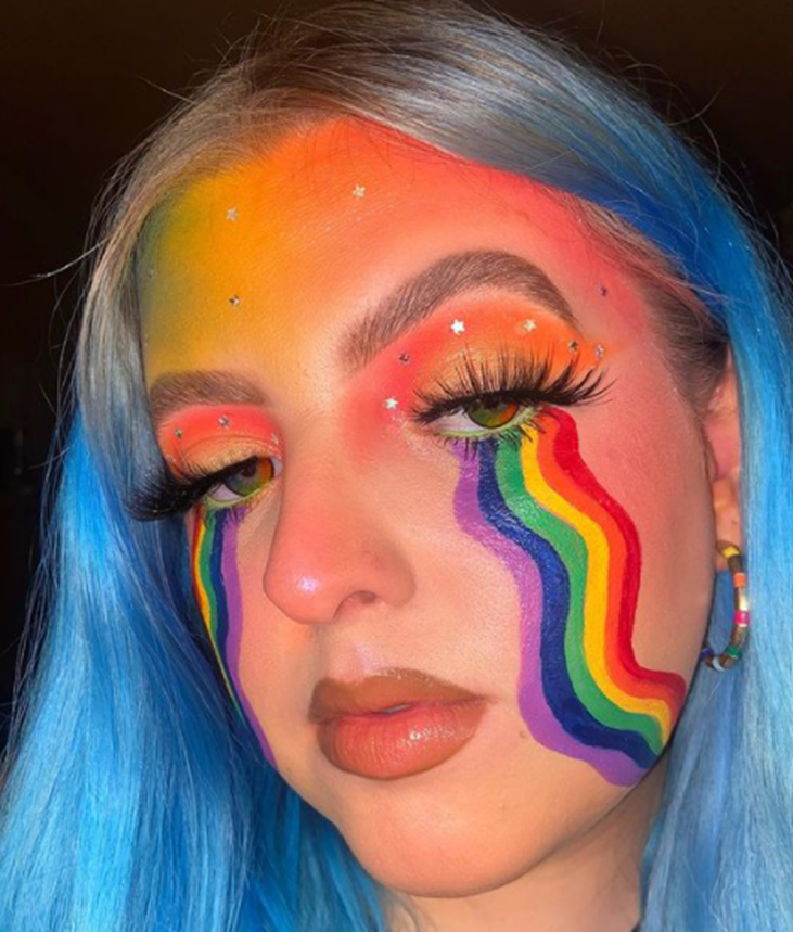 Rainbow Tears Colorful Makeup Looks