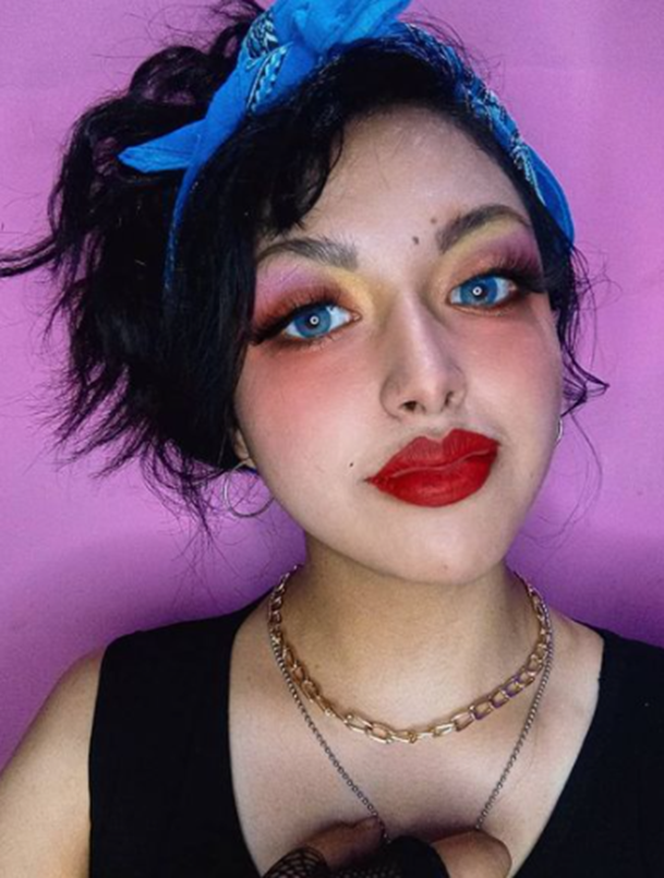 Blue Banded 80’s Makeup Looks