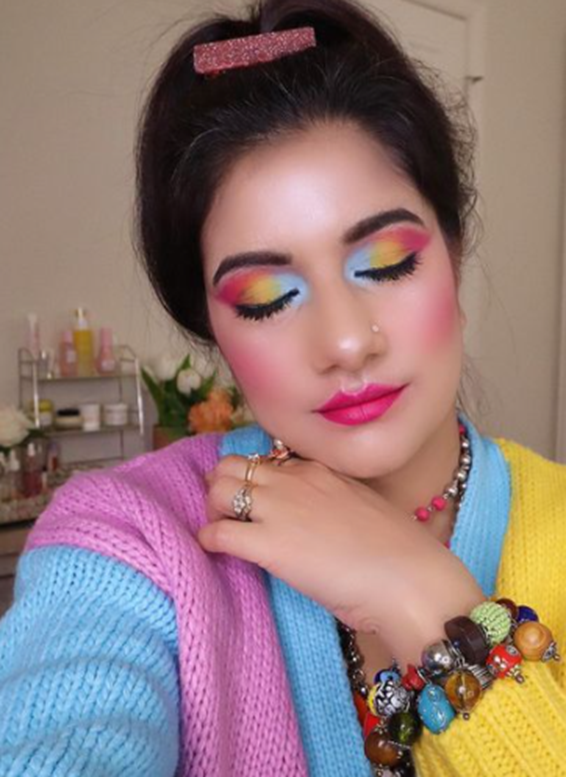 Colorful Feel 80’s Makeup Looks