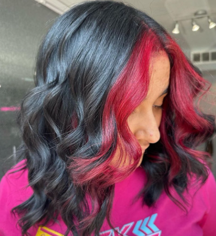 Black And Red Vibrant Ombre Hair Color