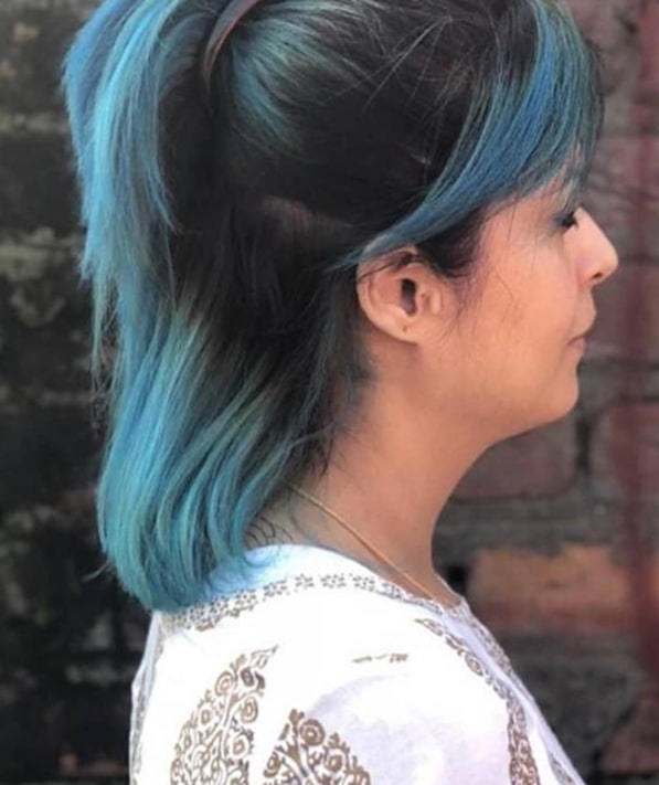 Blue Short Hairstyles For Indian Women