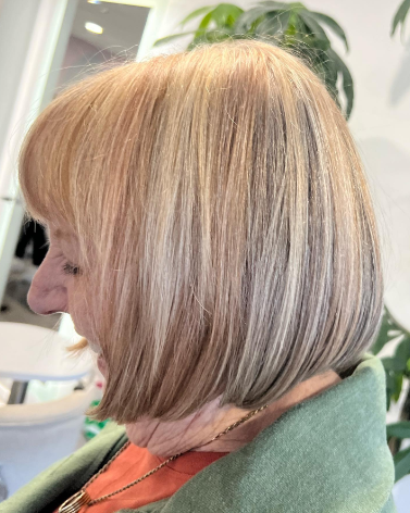 Blunt Bob Hairstyle For Women Over 50 With Double Chin