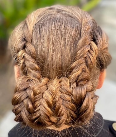 Braided Low Bun For First Communion Hairstyles