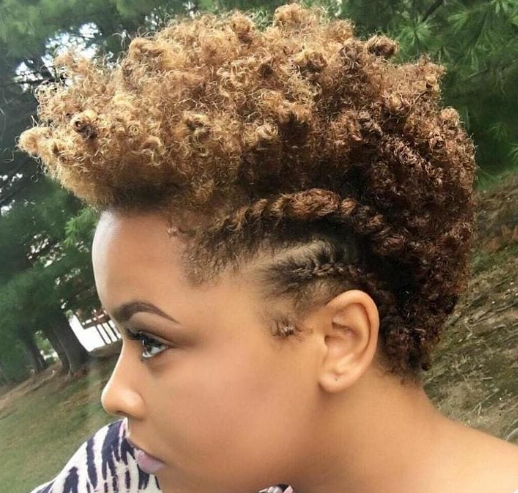 Braided Short Curly Hair Style For Women