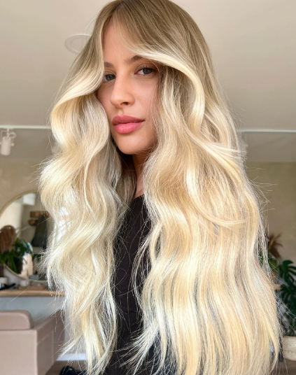 Butter Blonde Long Hairstyle For Women