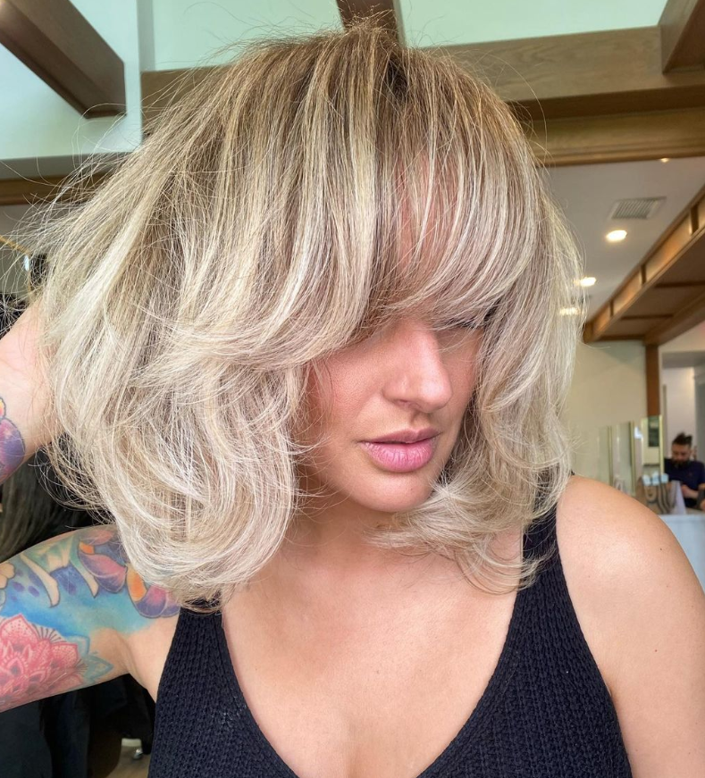 Butter Cream Blonde Bob Haircut Hair Color For Women Over 30