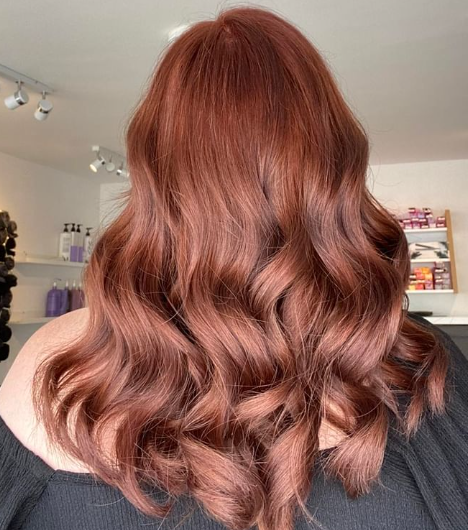 Cinnamon Red Vibrant Ombre Hair Color