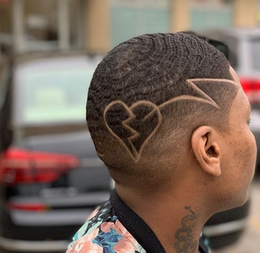 Code Shaped Shaved Hairstyle