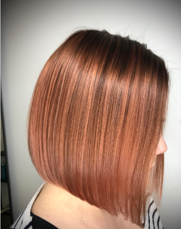 Coffee Brown With Rose Gold Hair Color Ideas